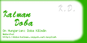 kalman doba business card